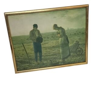 Vintage THE ANGELUS by Jean Francois Millet - EARLY AMERICAN Pastoral Scene Art